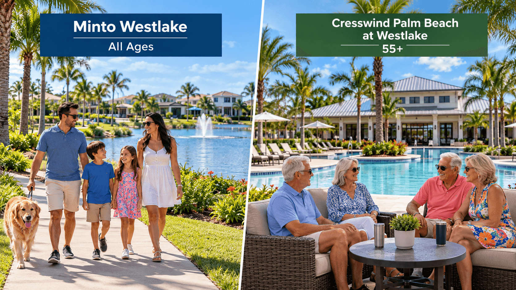 All ages family versus 55 plus clubhouse split graphic