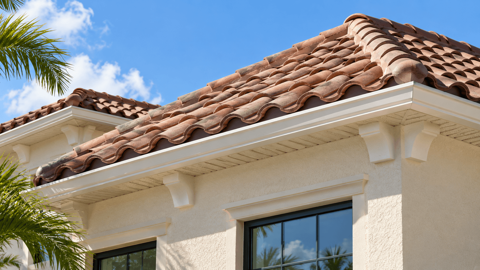 Barrel tile roof on a two-story townhome at Aria Park in Homestead, FL