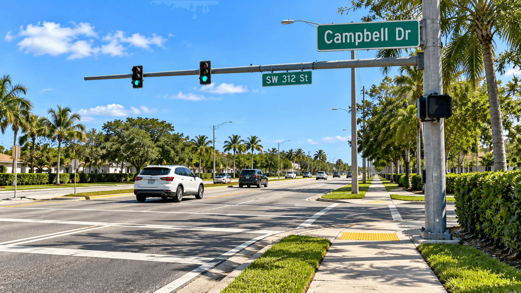 Campbell Drive, also SW 312th Street, in Homestead, Florida