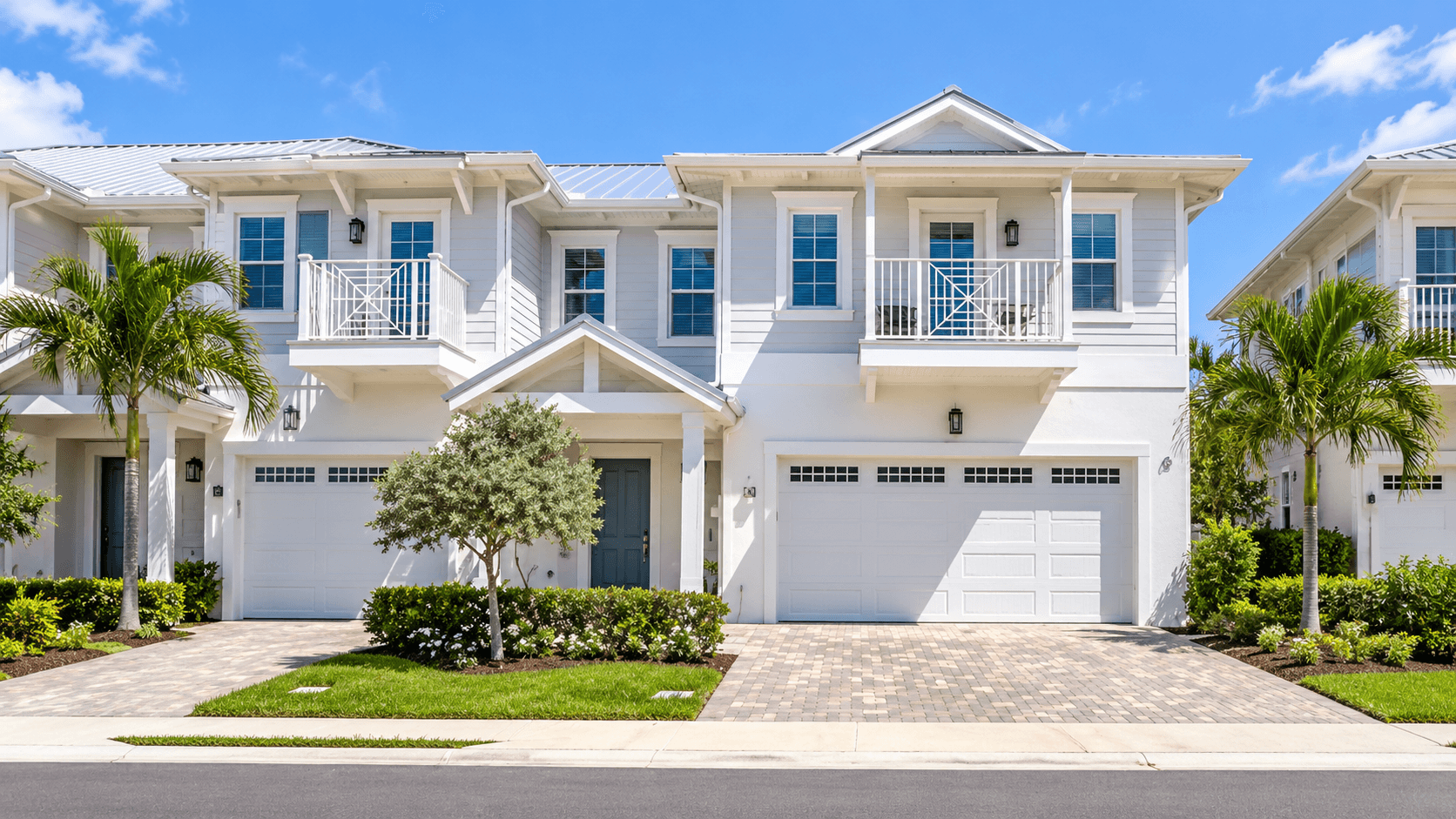 Reserve at Tequesta townhome exterior street view