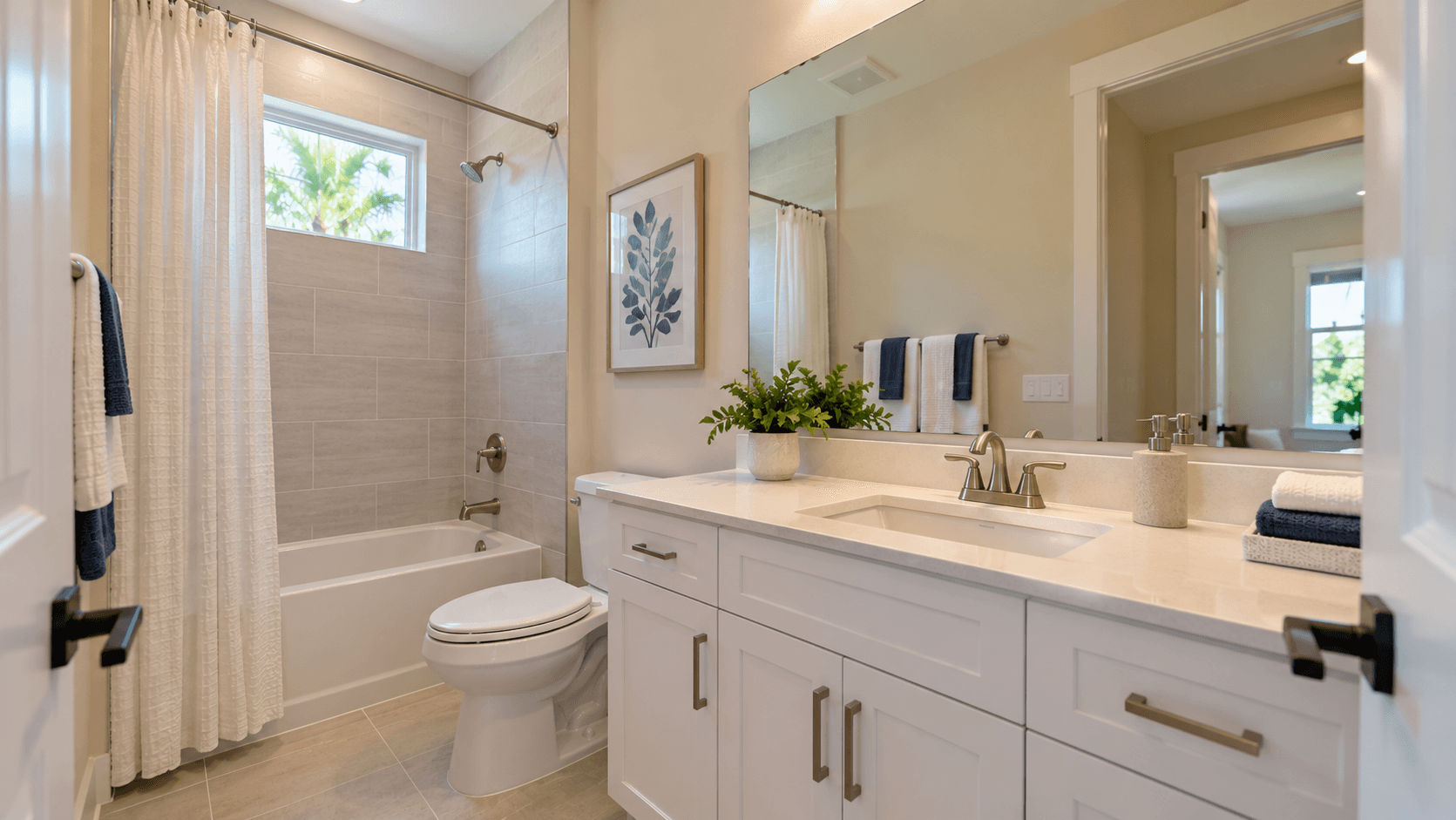 Bathroom with a comfort height toilet in a Brystol at Wylder home
