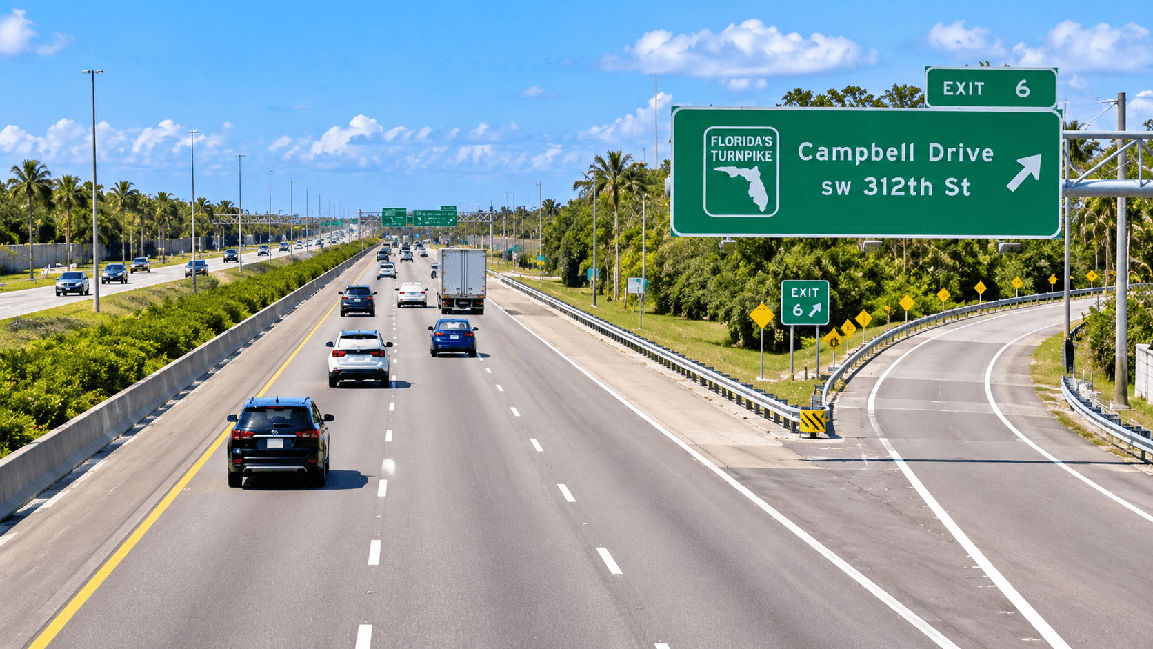 Florida's Turnpike near the Campbell Drive exit in Homestead