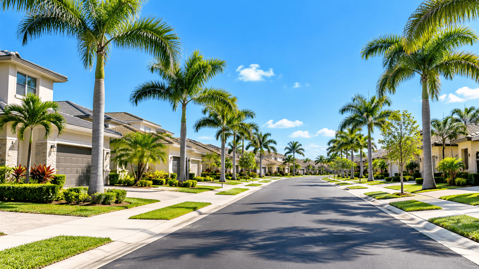 Dry season morning on a residential street in Homestead, Florida
