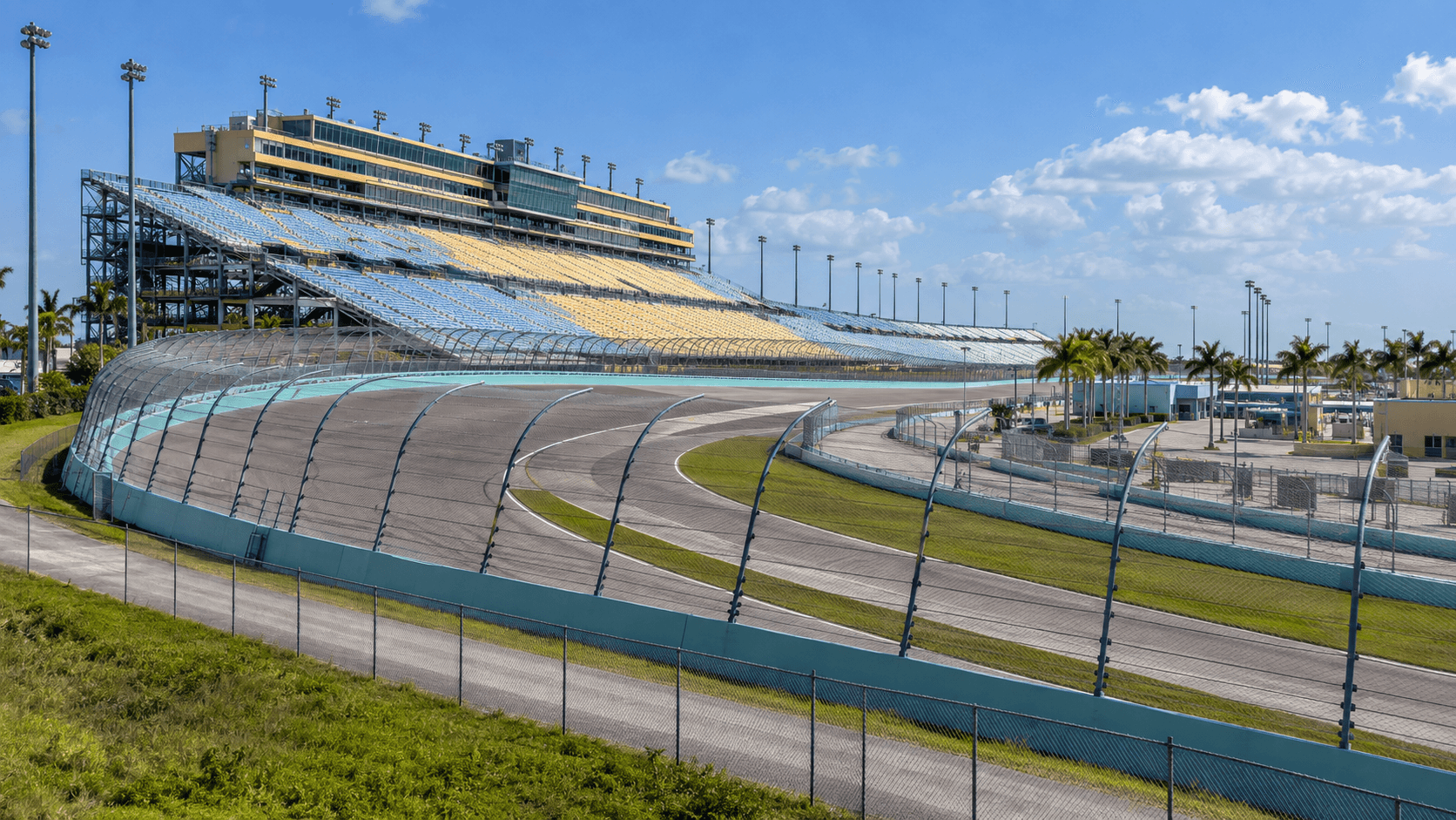 Homestead-Miami Speedway oval track and grandstand