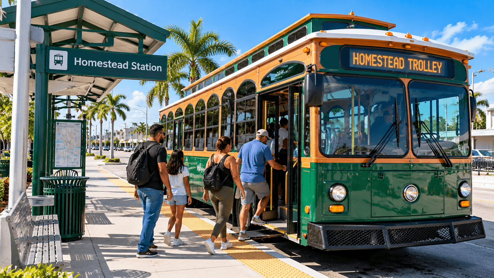 Homestead Trolley at Homestead Station on Krome Avenue in downtown Homestead