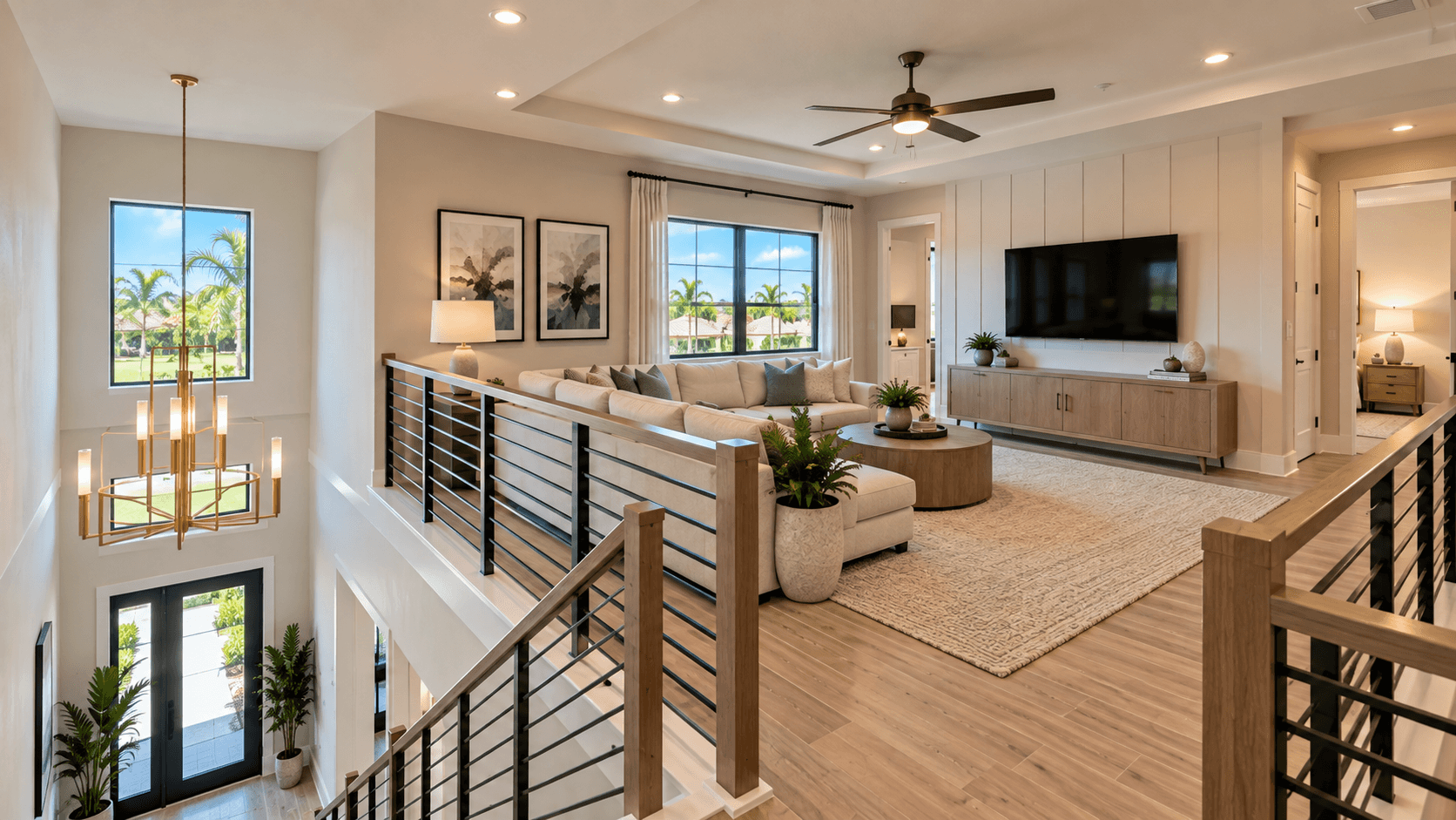 Open upstairs loft in a two-story home at Avondale at Avenir