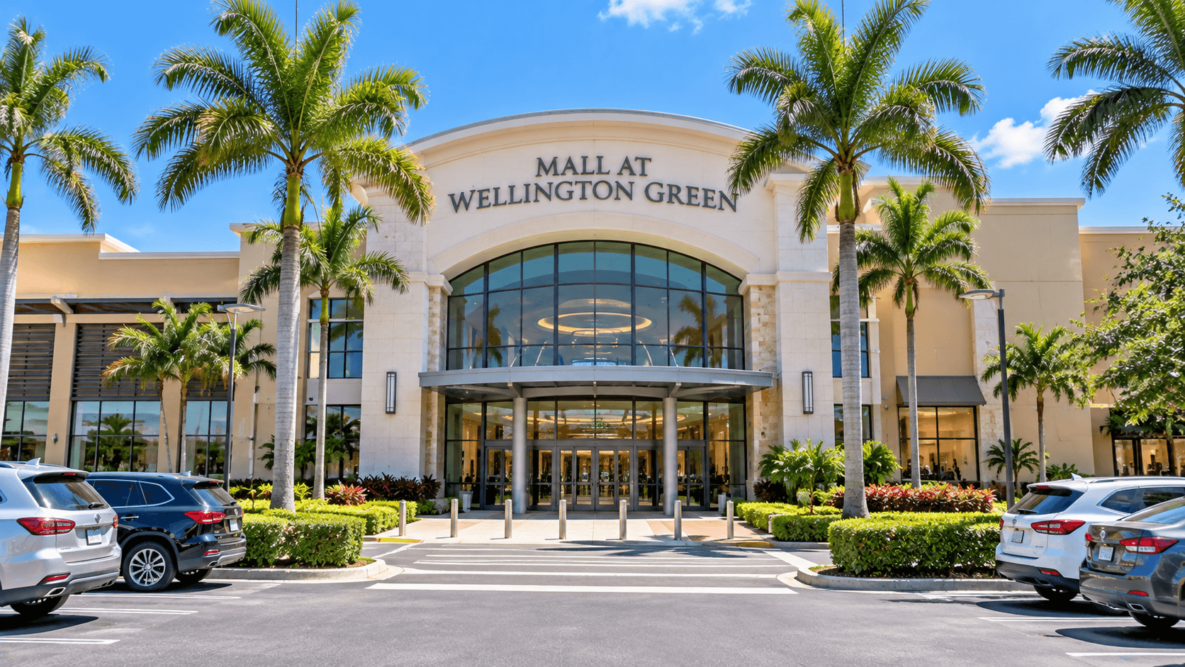 Main entrance of the Mall at Wellington Green in Wellington, Florida