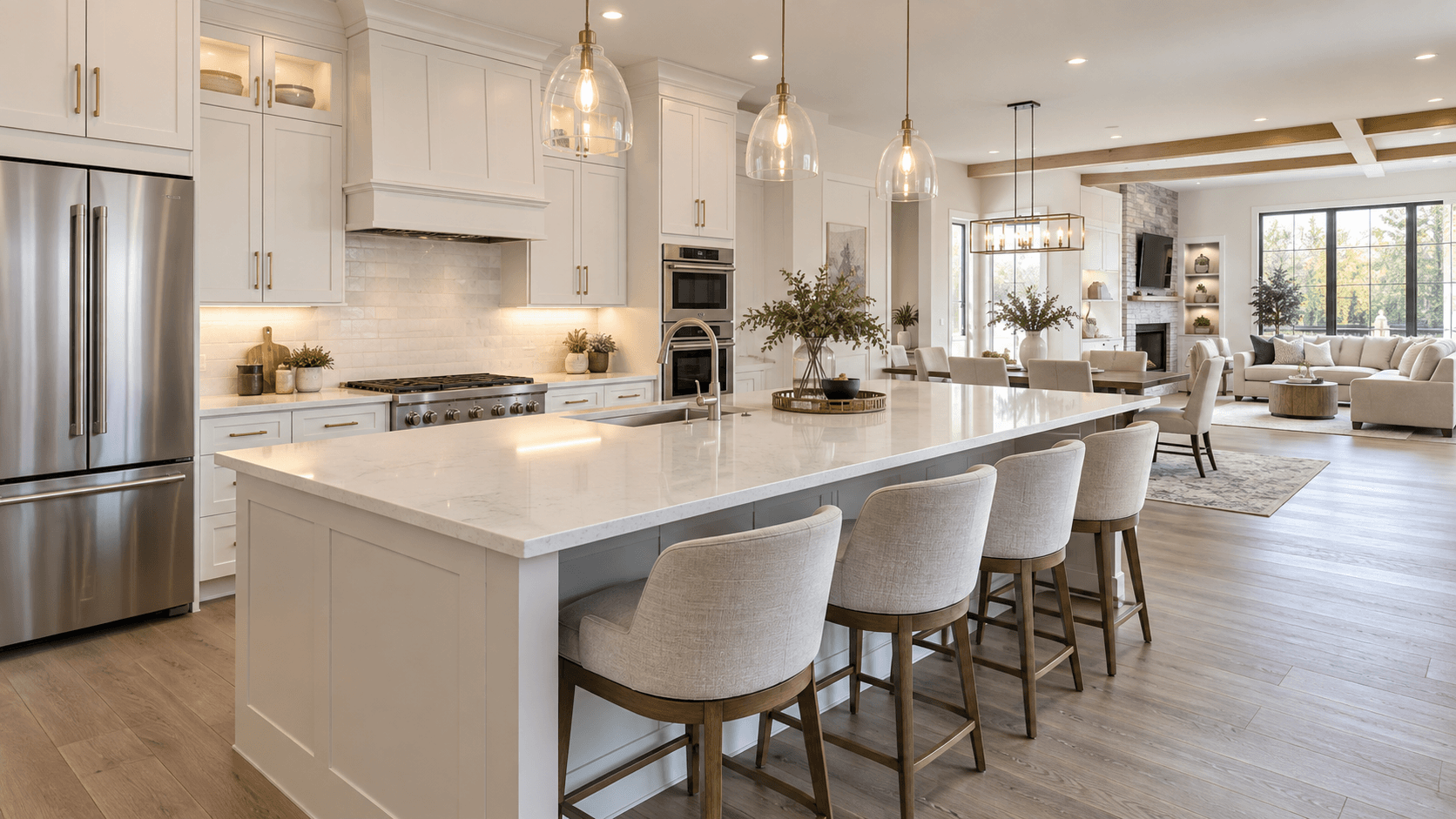 Kitchen island in the Prestige model at Hendrix Reserve