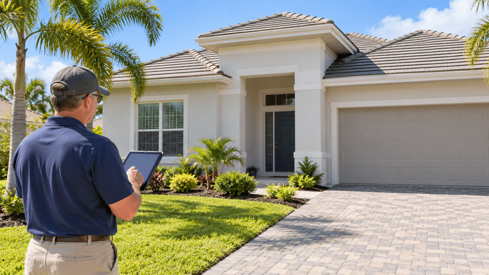 Appraiser observing a generic newly built Florida home