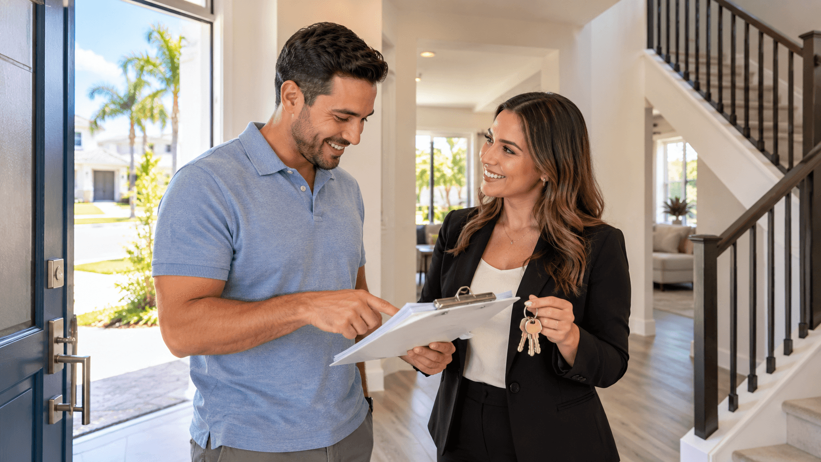 Buyer beginning a final walkthrough before closing