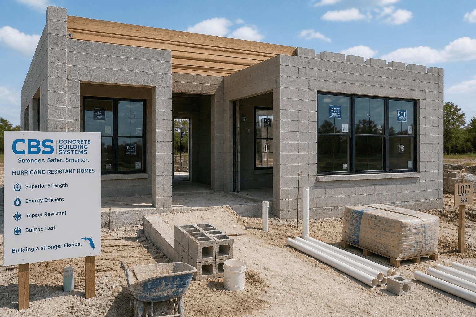 New construction home being built in Davie FL