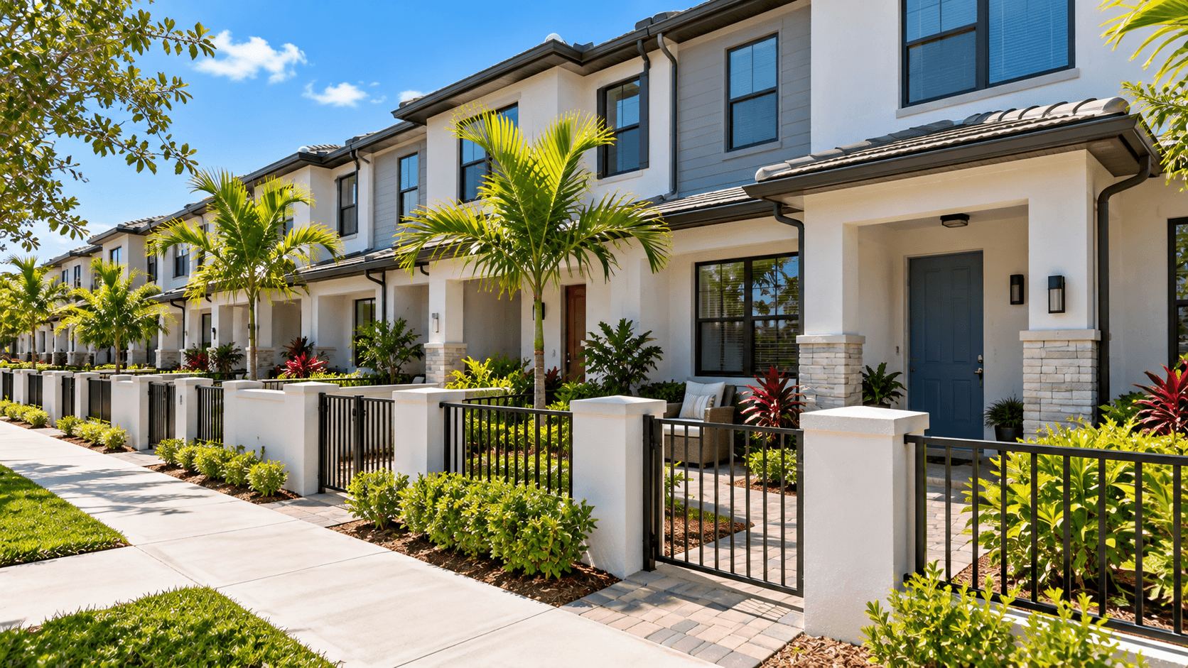 Row of Lennar townhomes at Vivant in unincorporated Miami-Dade