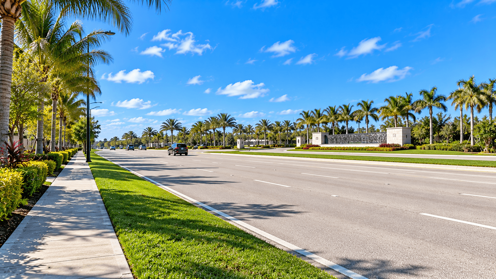 Northlake Boulevard near the Avenir entrance in Palm Beach Gardens