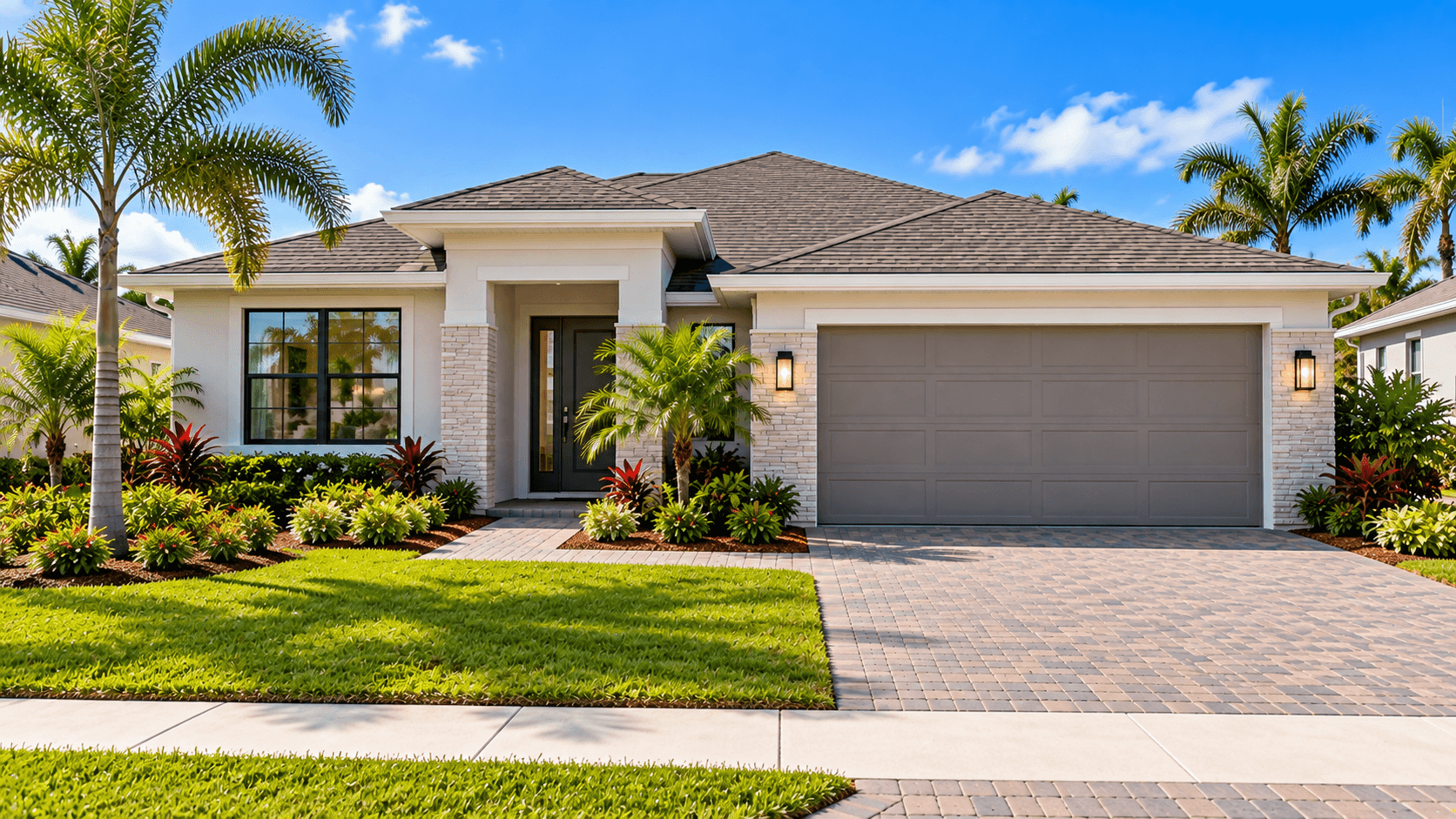 Front of the Astoria single-story home at Parkland Royale