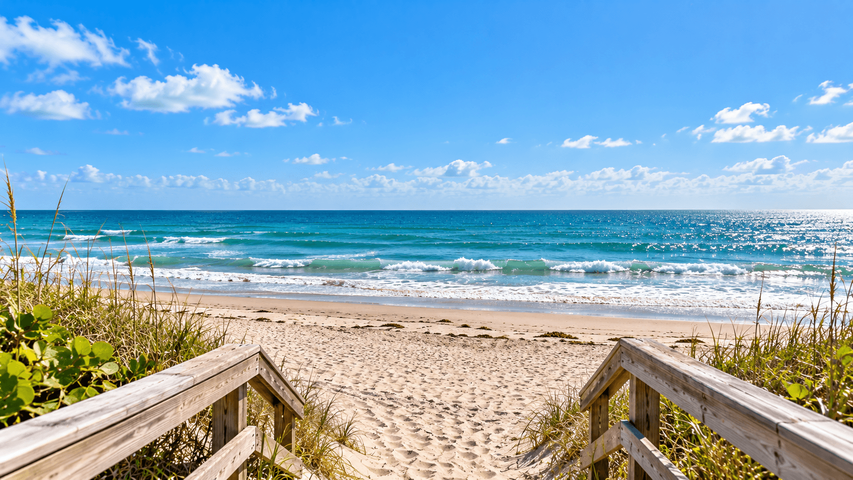 Ocean beach on Hutchinson Island near Port St. Lucie