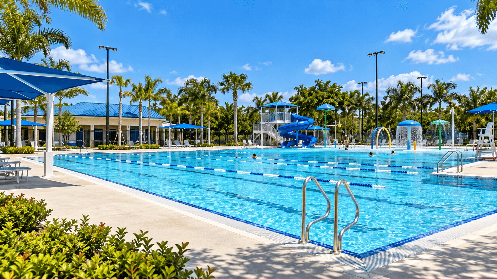 Helen Sands Pool at South Dade Park on a sunny day