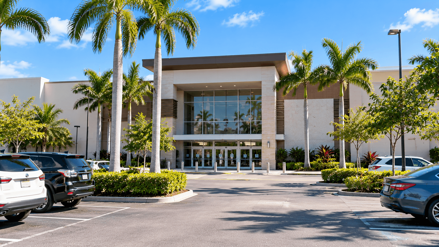 Main entrance of Southland Mall in Cutler Bay seen from the parking lot