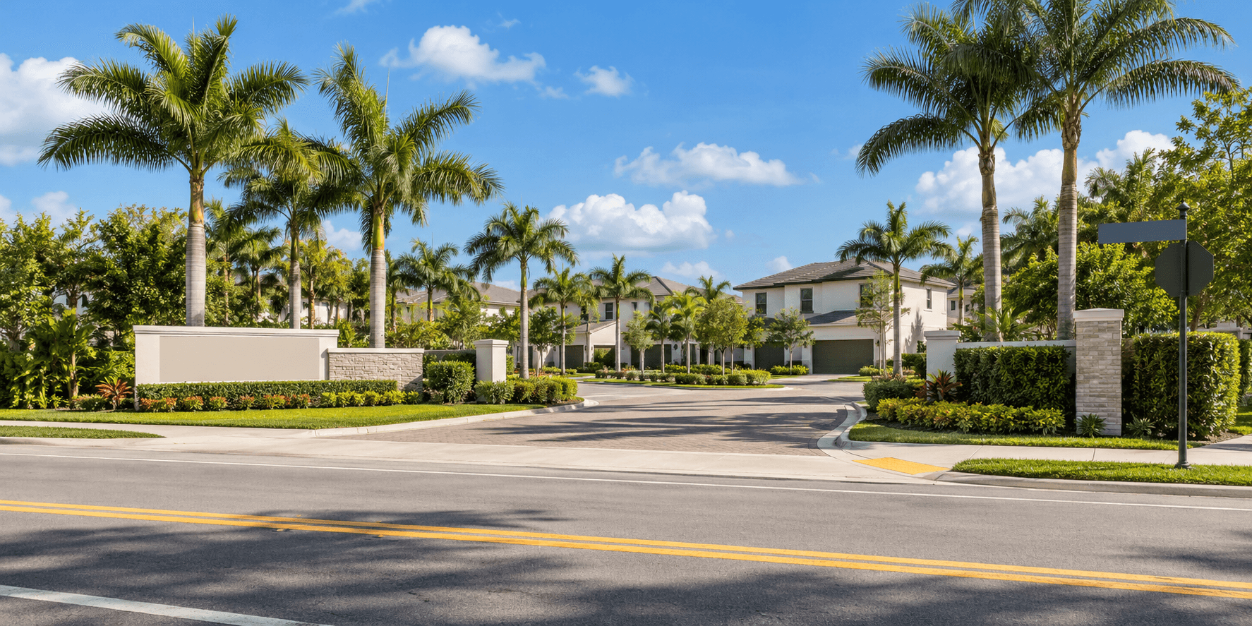 Entrance to Lennar's Sunstone community on SW 320th Street in Homestead