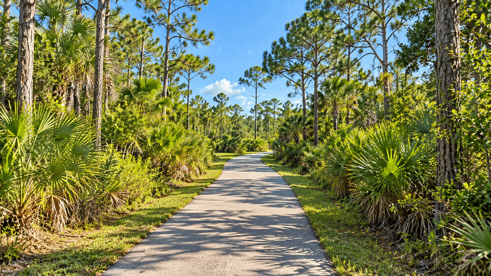 Walking trail at Savannas Preserve State Park in Port St. Lucie