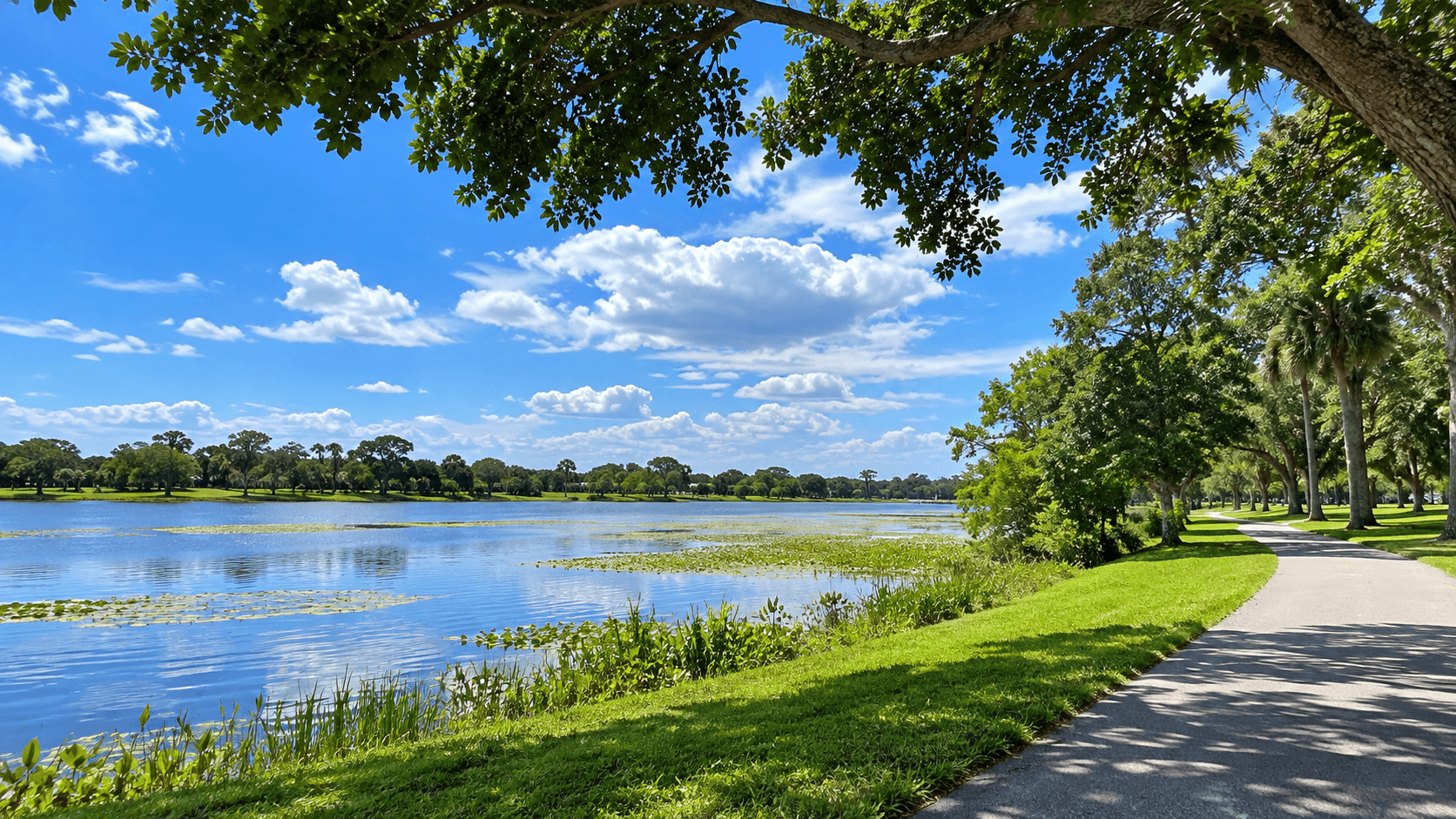 John Prince Park with Lake Osborne and the bike path