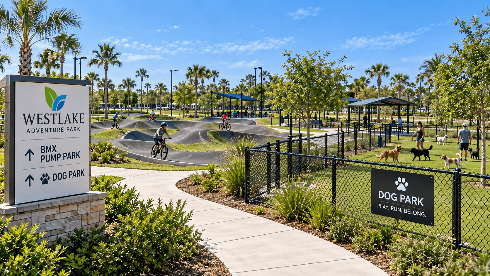 Westlake Adventure Park BMX pump park dog park