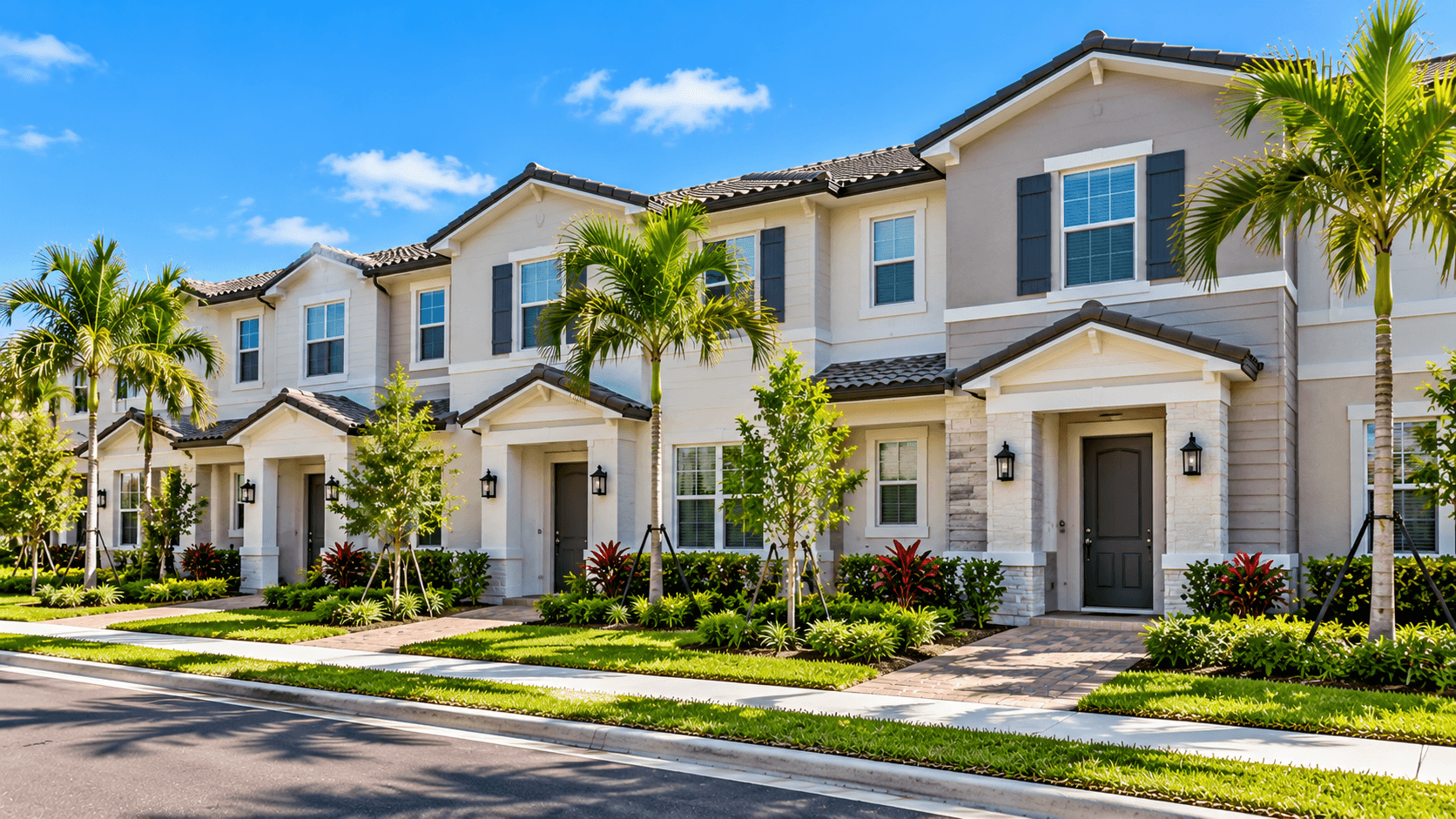 Two-story Horizon Collection townhomes at Del Mar