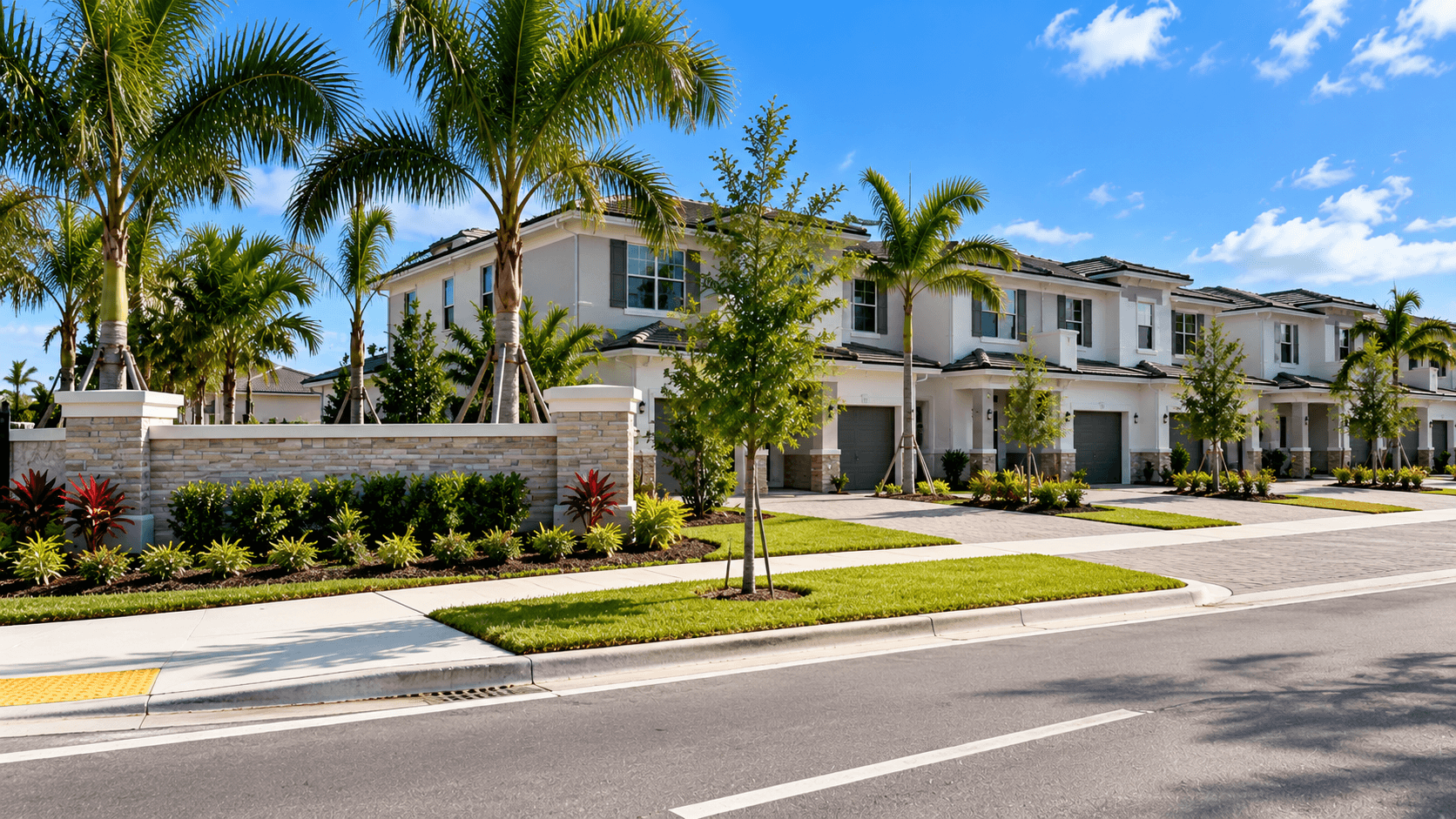 Pineland Crest townhomes seen from SW 192nd Avenue in unincorporated Miami-Dade